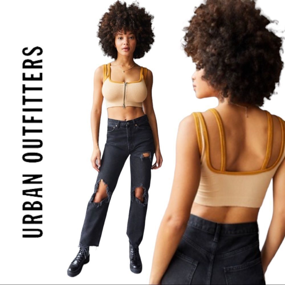 NEW Urban Outfitters UO Out From Under On My Way Seamless Zip Bra Top XL